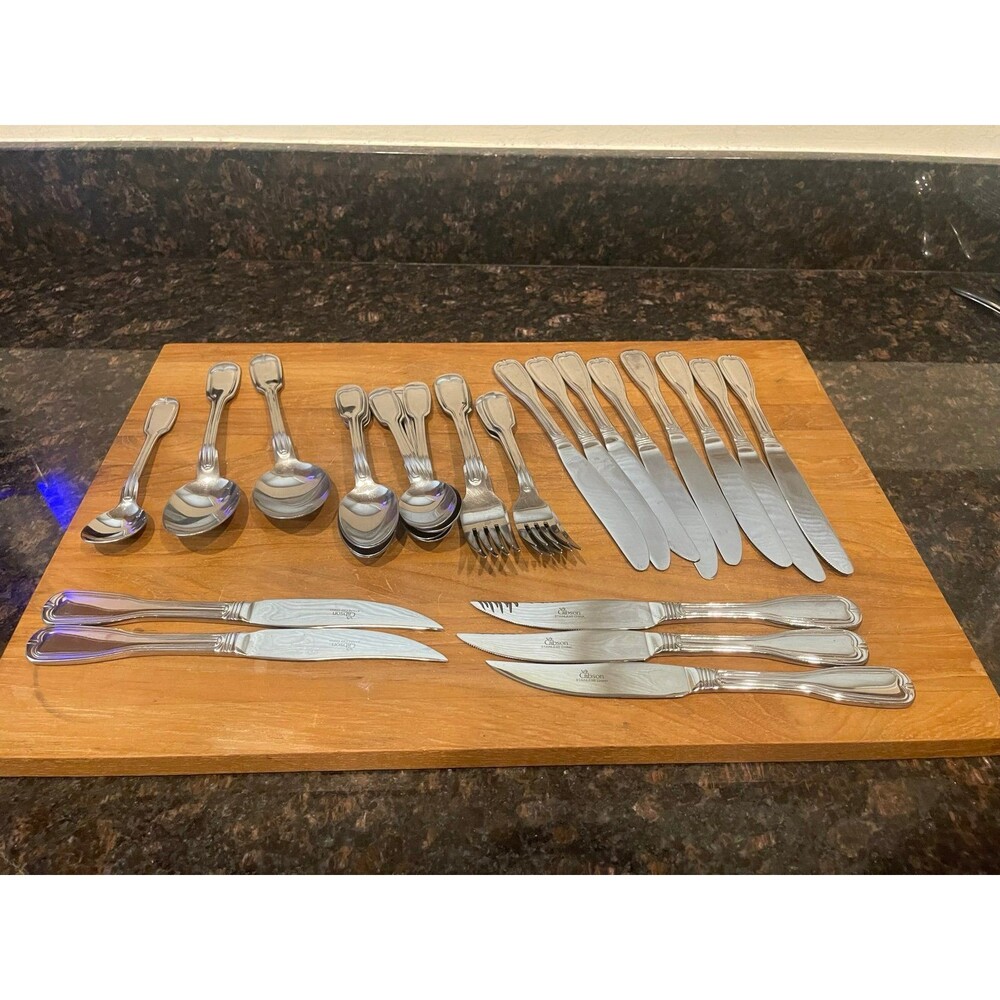 Gibson Stainless Flatware Set - 29 Pieces - Classic Handle